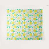 Summer Lemon Muster in Cream Wandteppich (Vorderseite (Horizontal))