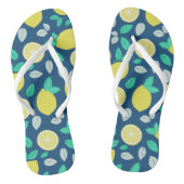 Summer Lemon Muster in Navy Blue Badesandalen (Fußbett)