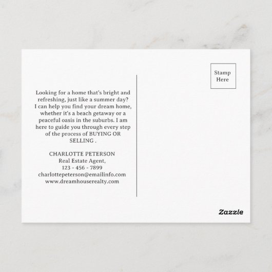 Summer Lemon Real Anwesen Postkarte (Rückseite)