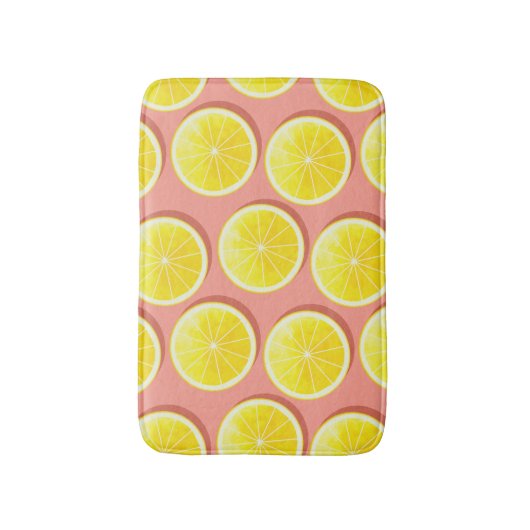 Summer Lemon Slices Pattern Badematte (Vorderseite Vertikal)