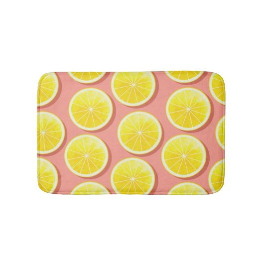 Summer Lemon Slices Pattern Badematte (Vorderseite)