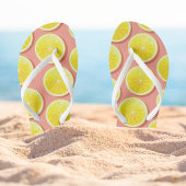 Summer Lemon Slices Pattern Badesandalen