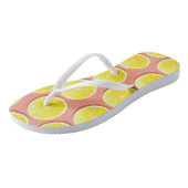 Summer Lemon Slices Pattern Badesandalen (Schrägansicht)