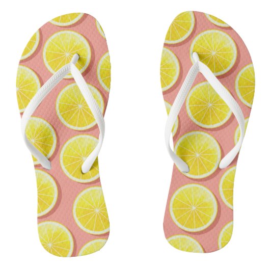 Summer Lemon Slices Pattern Badesandalen (Fußbett)