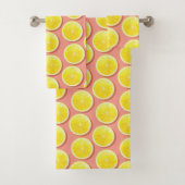 Summer Lemon Slices Pattern Badhandtuch Set (Insitu)