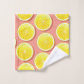 Summer Lemon Slices Pattern Badhandtuch Set (Waschlappen)