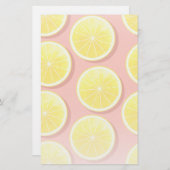 Summer Lemon Slices Pattern Briefpapier (Vorne/Hinten)