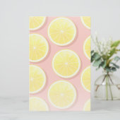 Summer Lemon Slices Pattern Briefpapier (Stehend Vorderseite)