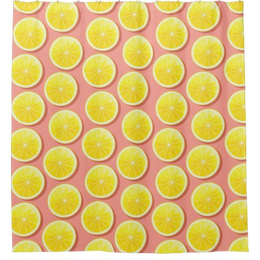 Summer Lemon Slices Pattern Duschvorhang (Vorderseite)