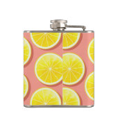 Summer Lemon Slices Pattern Flachmann (Rückseite)