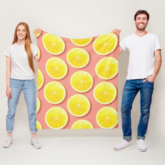 Summer Lemon Slices Pattern Fleecedecke (Beispiel)
