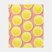 Summer Lemon Slices Pattern Fleecedecke (Vorderseite)