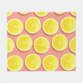 Summer Lemon Slices Pattern Fleecedecke (Vorderseite (Horizontal))