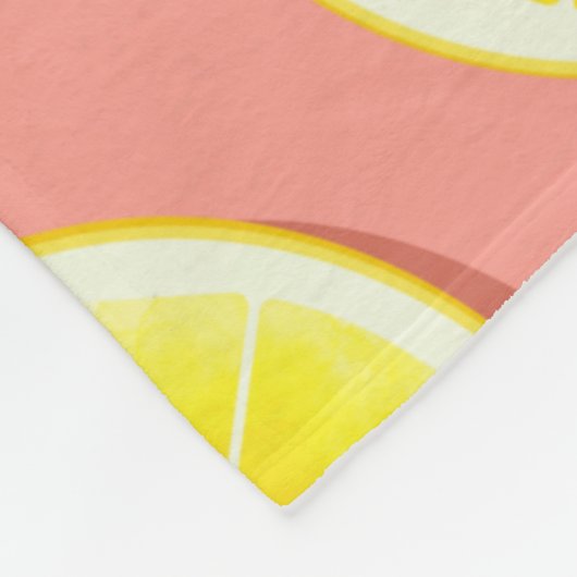 Summer Lemon Slices Pattern Fleecedecke (Ecke)