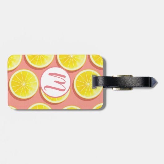 Summer Lemon Slices Pattern Gepäckanhänger (Rückseite horizontal)