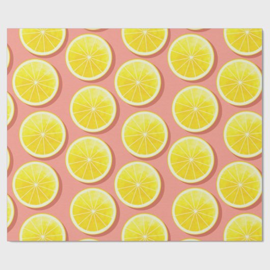 Summer Lemon Slices Pattern Geschenkpapier (Flach)