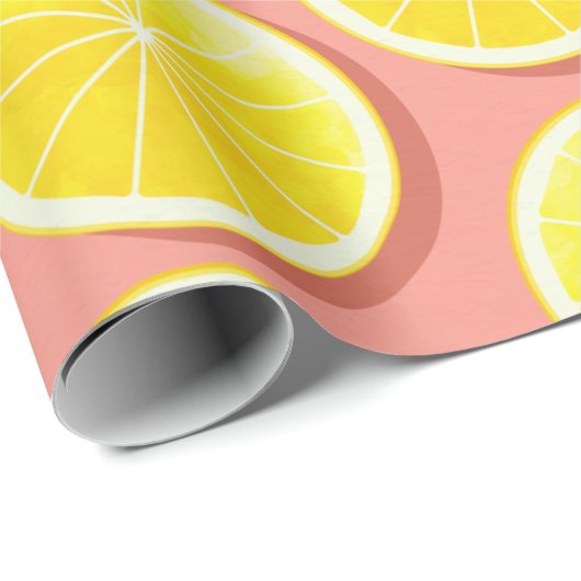Summer Lemon Slices Pattern Geschenkpapier (Rolleneckpunkt)
