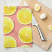 Summer Lemon Slices Pattern Geschirrtuch (Viertel Falte)