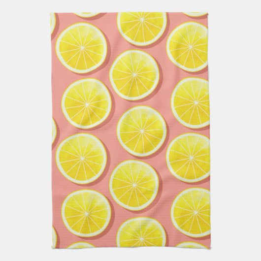 Summer Lemon Slices Pattern Geschirrtuch (Vertikal)