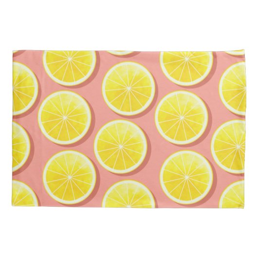 Summer Lemon Slices Pattern Kissenbezug (Rückseite)