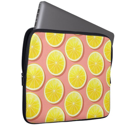 Summer Lemon Slices Pattern Laptopschutzhülle (Vorne Rechts)