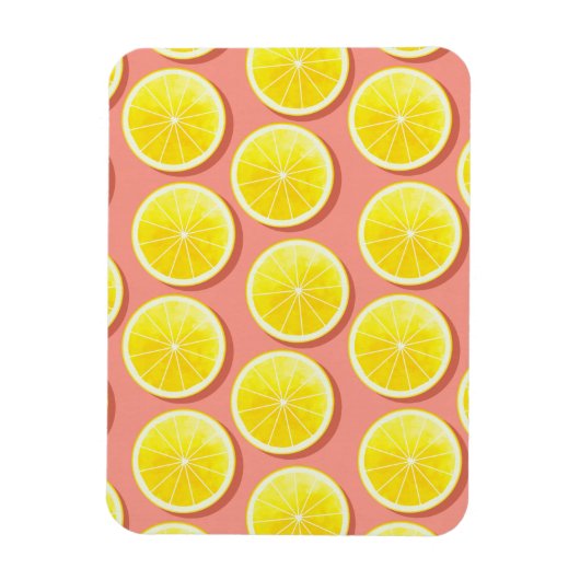 Summer Lemon Slices Pattern Magnet (Vertikal)
