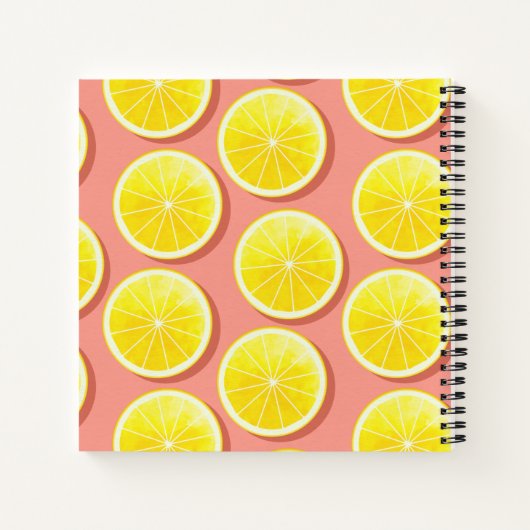 Summer Lemon Slices Pattern Notizblock (Rückseite)