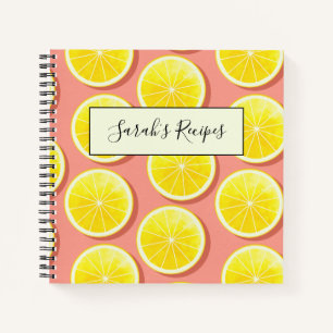 Summer Lemon Slices Pattern Notizblock