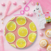 Summer Lemon Slices Pattern Pappteller (Party)