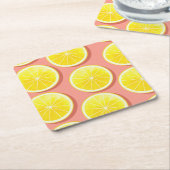 Summer Lemon Slices Pattern Rechteckiger Pappuntersetzer (angewinkelt)