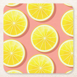 Summer Lemon Slices Pattern Rechteckiger Pappuntersetzer