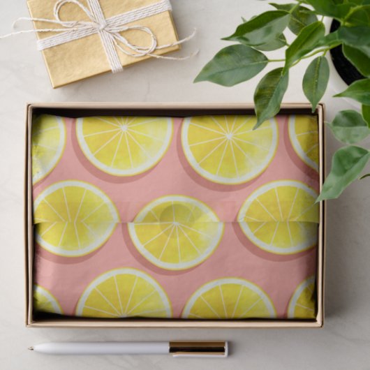 Summer Lemon Slices Pattern Seidenpapier (Geschenk)