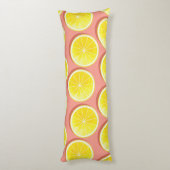 Summer Lemon Slices Pattern Seitenschläferkissen (Rückseite (Vertikal))