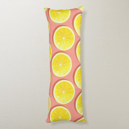 Summer Lemon Slices Pattern Seitenschläferkissen (Rückseite (Vertikal))