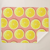 Summer Lemon Slices Pattern Sherpadecke (Vorderseite (Horizontal))