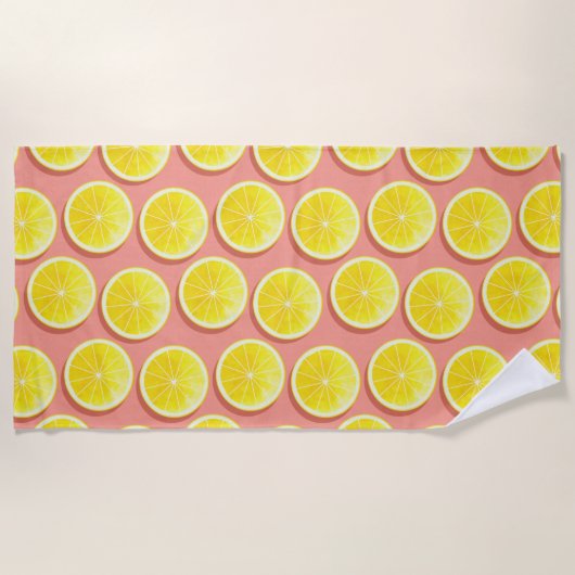 Summer Lemon Slices Pattern Strandtuch (Vorderseite)
