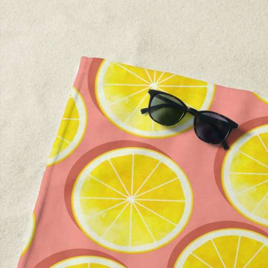 Summer Lemon Slices Pattern Strandtuch (Beispiel)