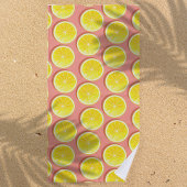 Summer Lemon Slices Pattern Strandtuch