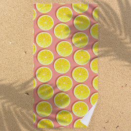 Summer Lemon Slices Pattern Strandtuch