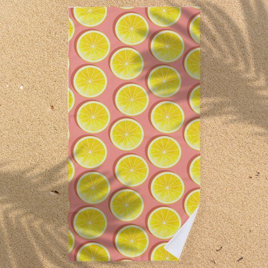 Summer Lemon Slices Pattern Strandtuch