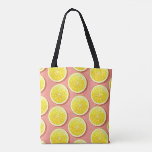 Summer Lemon Slices Pattern Tasche (Rückseite)