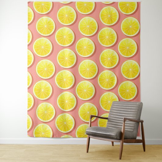 Summer Lemon Slices Pattern Wandteppich (Beispiel)