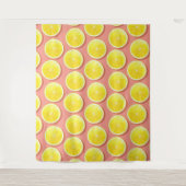 Summer Lemon Slices Pattern Wandteppich (Vorderseite)