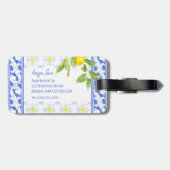 Summer Lemon über Portugiesisch Blau und Weiß Azul Gepäckanhänger (Rückseite horizontal)