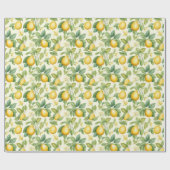 Summer Lemon Watercolor Geschenkpapier (Flach)