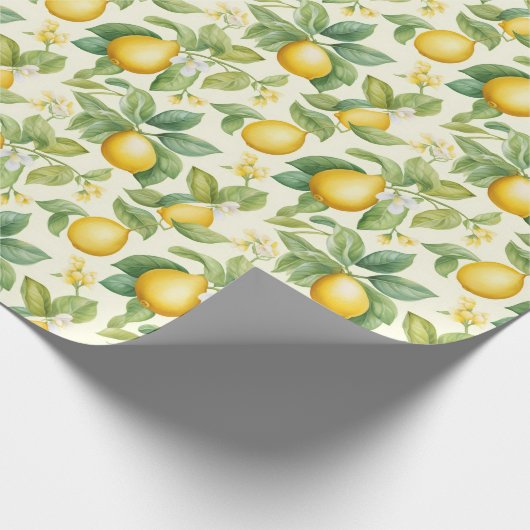Summer Lemon Watercolor Geschenkpapier (Ecke)