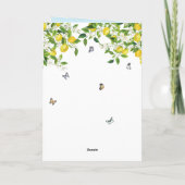 Summer Lemon Wedding Dankeskarte (Rückseite)