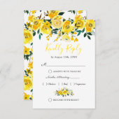 Summer Lemon Yellow Floral Wedding RSVP (Vorne/Hinten)
