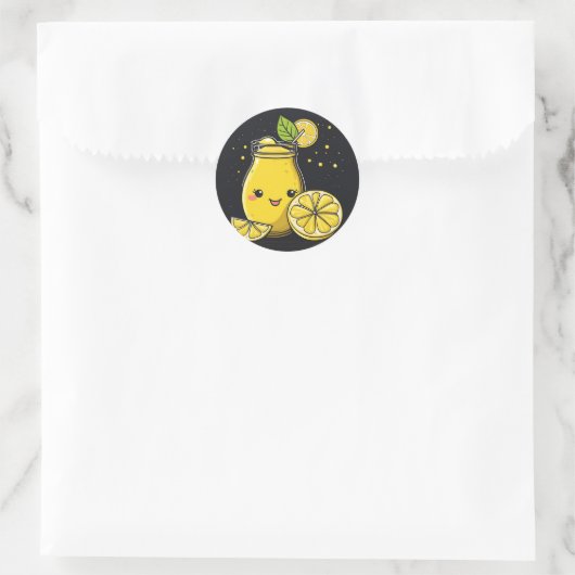 Summer Lemonade Kawaii Runder Aufkleber (Tasche)