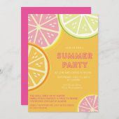 Summer Lemonade Pool Party Einladung (Vorne/Hinten)